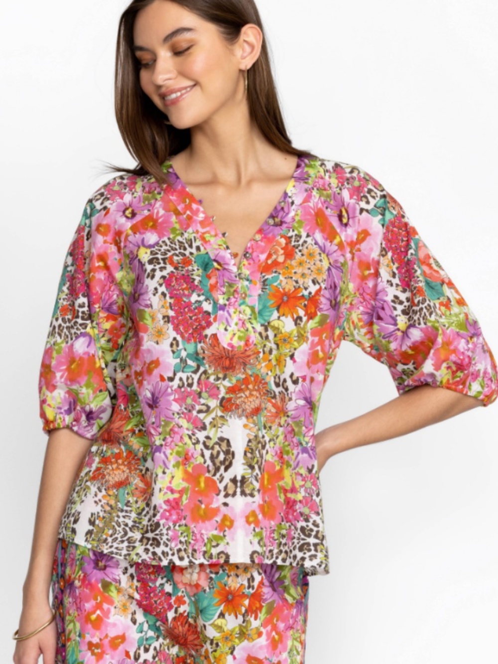NWT! Johnny Was Wild Garden Puff Sleeve XL